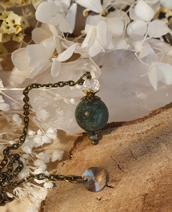 Les jolis trésors de Lalie - Pendule divinatoire bronze agate mousse