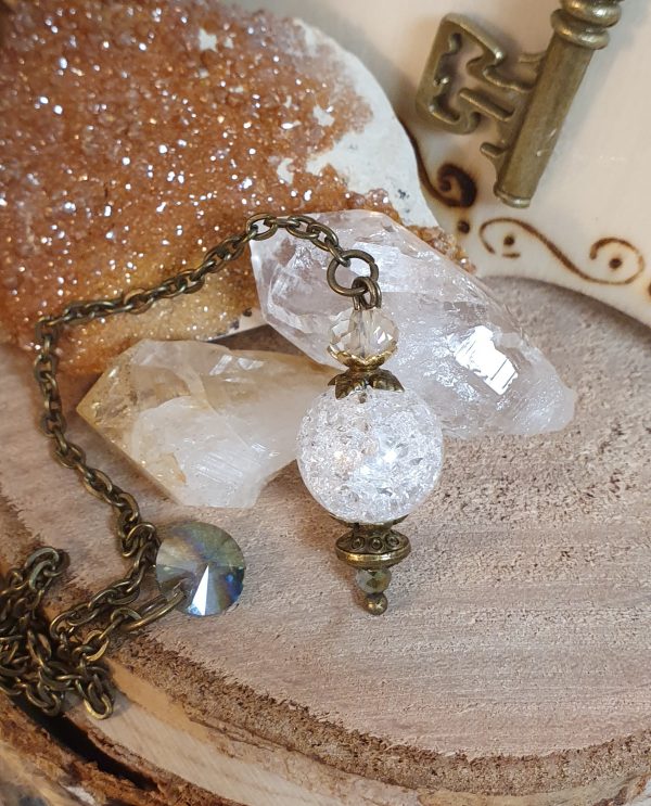 Les jolis trésors de Lalie - Pendule divinatoire bronze cristal de roche 20