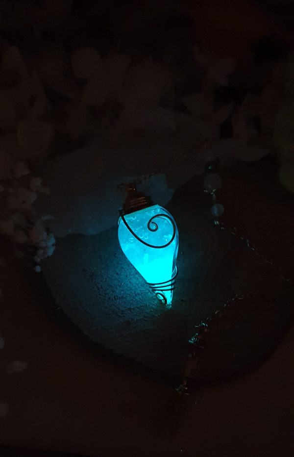 Pendule luminescent quartz rose 2