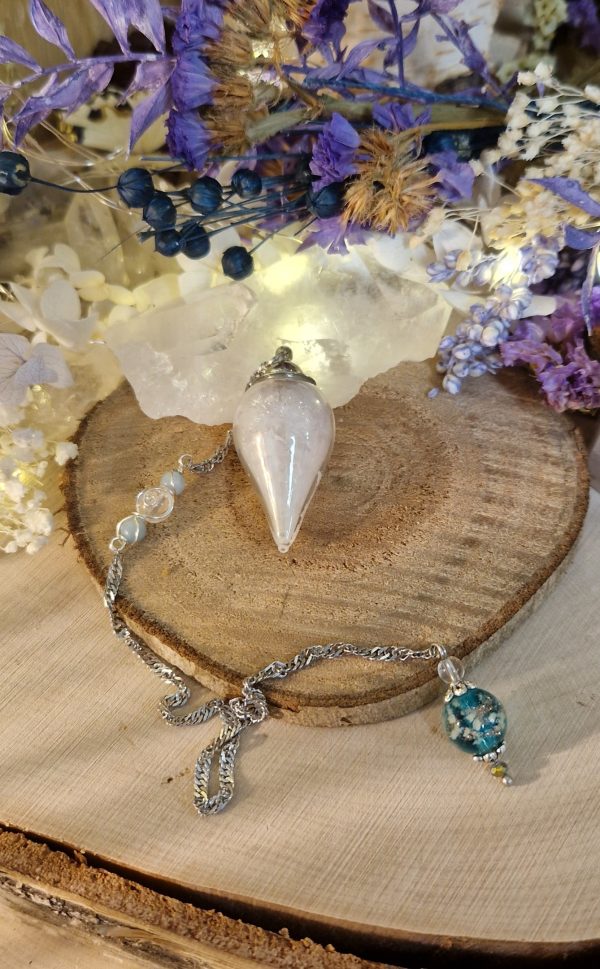 Les jolis trésors de lalie - Pendule divinatoire cristal de roche luminescent